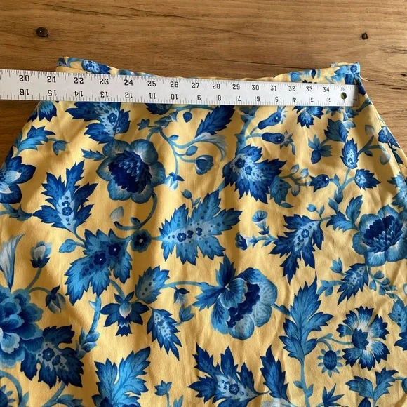 Talbots Blue and Yellow A-Line‎ Knee-Length Skirt Women’s 10 Preloved - Picture 5 of 7